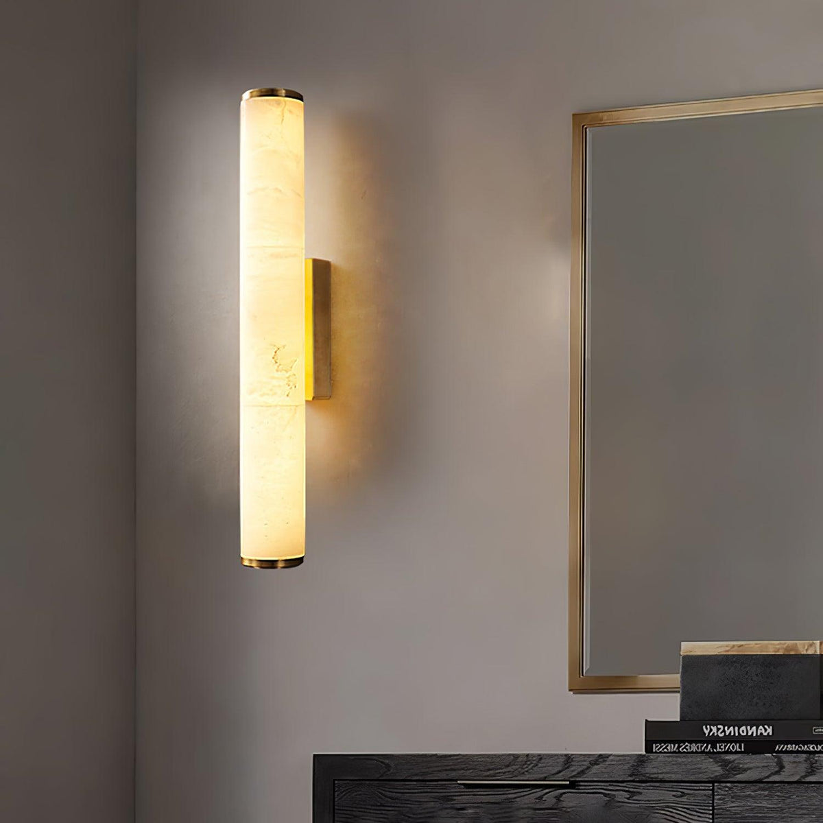 Modern Alabaster Tube LED Wall Sconce Light
