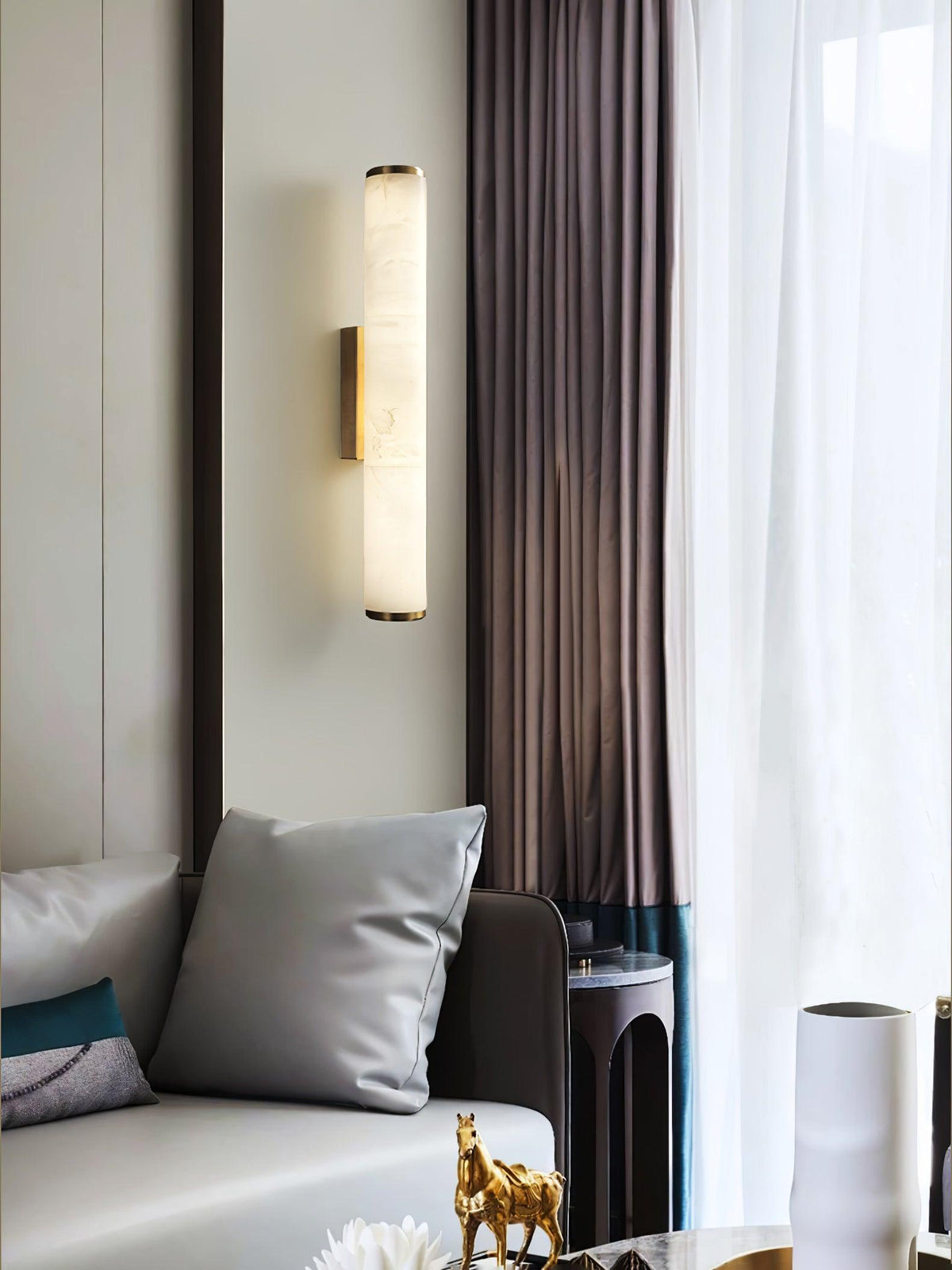 Modern Alabaster Tube LED Wall Sconce Light