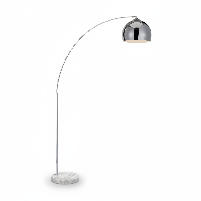 Modern Arc Floor Lamp with Dome Metal Shade