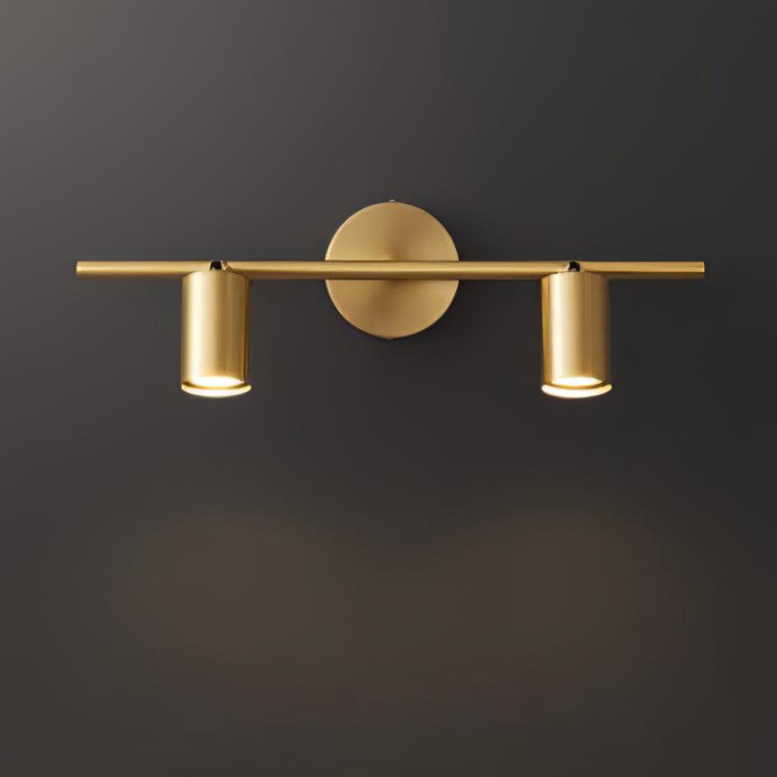 Modern Brass Double Head Wall Spotlight Bar