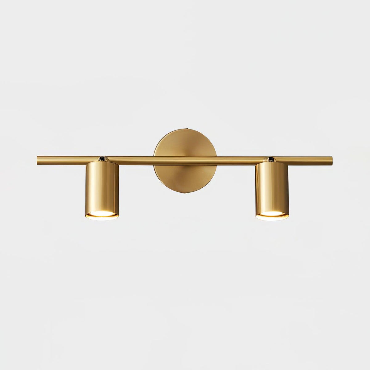 Modern Brass Double Head Wall Spotlight Bar