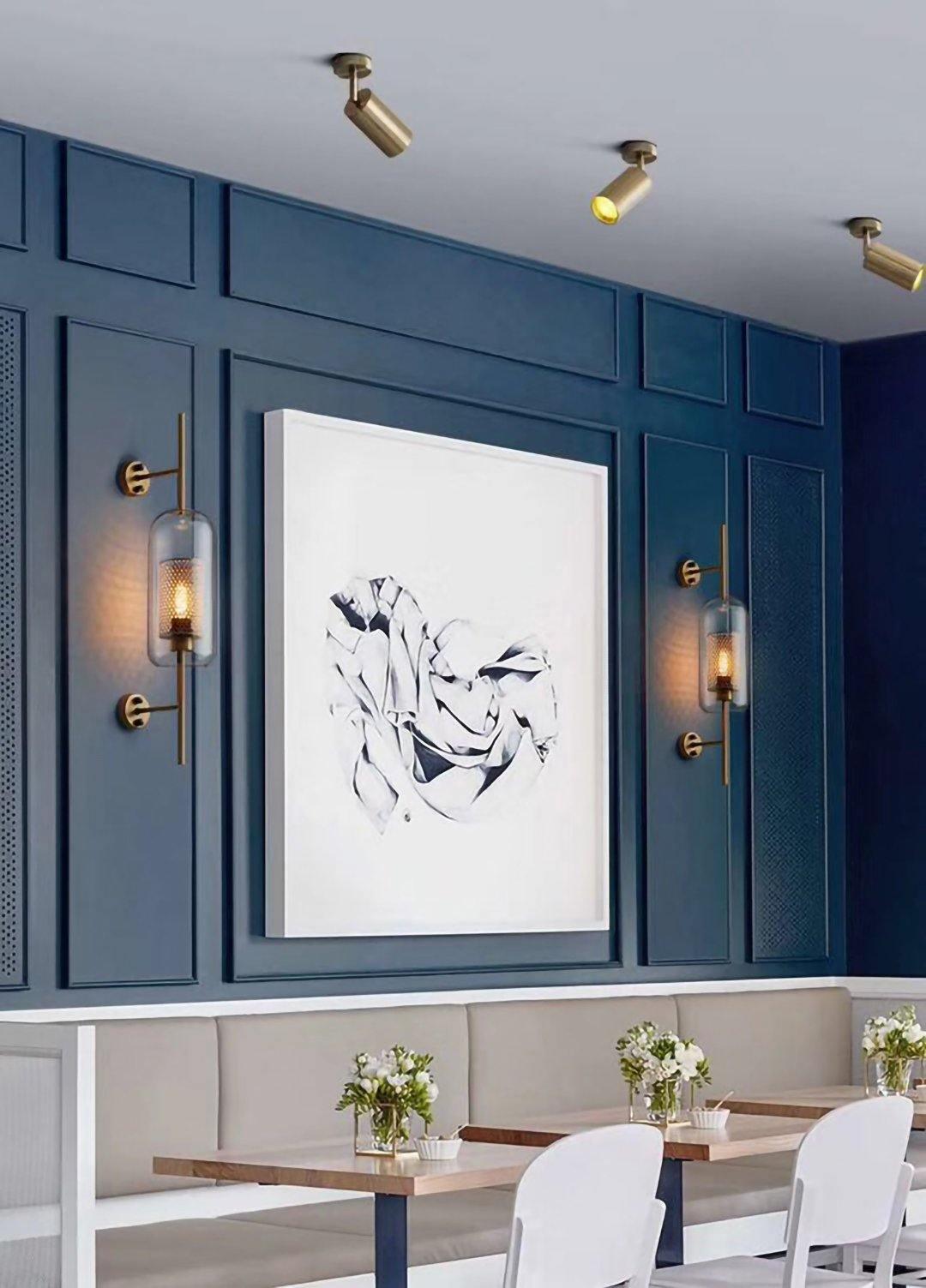 Modern Brass Double Head Wall Spotlight Bar