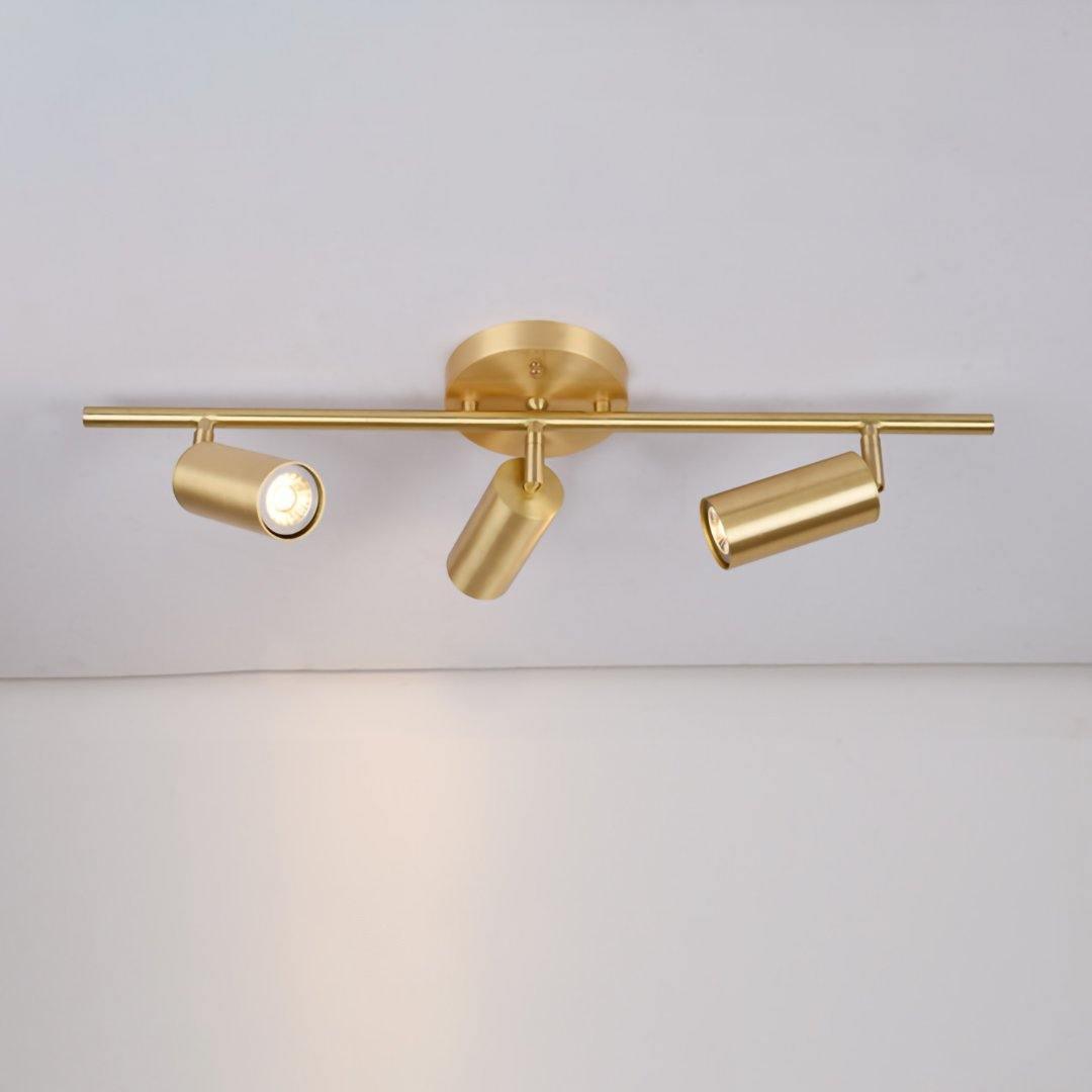 Modern Brass Double Head Wall Spotlight Bar