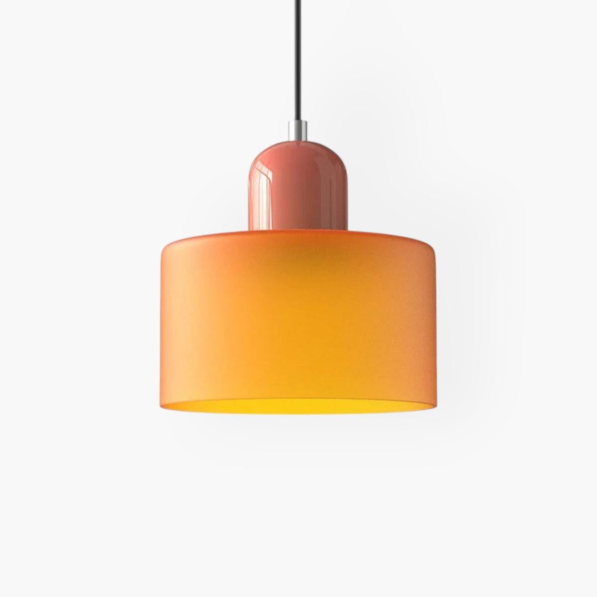 Modern Colored Glass Cylinder Pendant Light