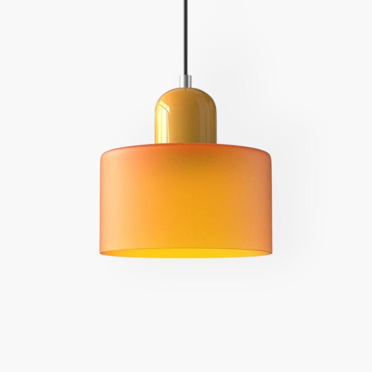 Modern Colored Glass Cylinder Pendant Light