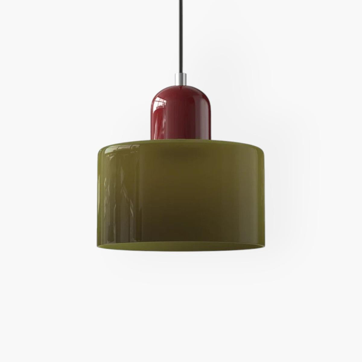Modern Colored Glass Cylinder Pendant Light