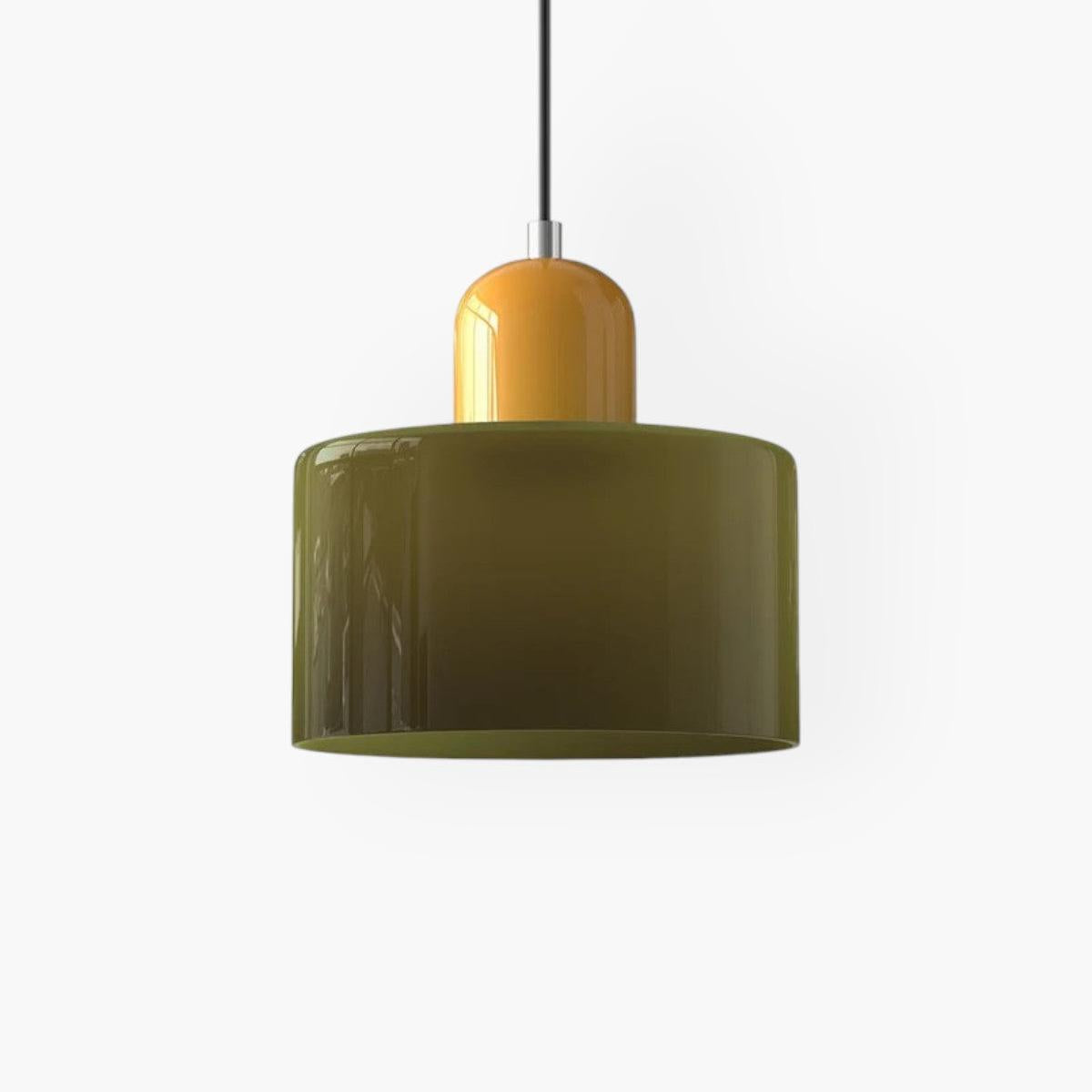 Modern Colored Glass Cylinder Pendant Light