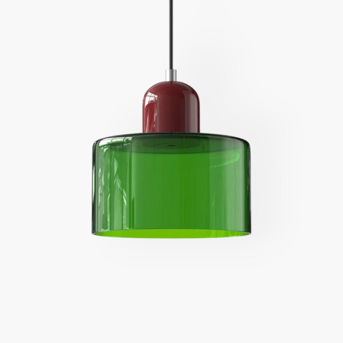 Modern Colored Glass Cylinder Pendant Light