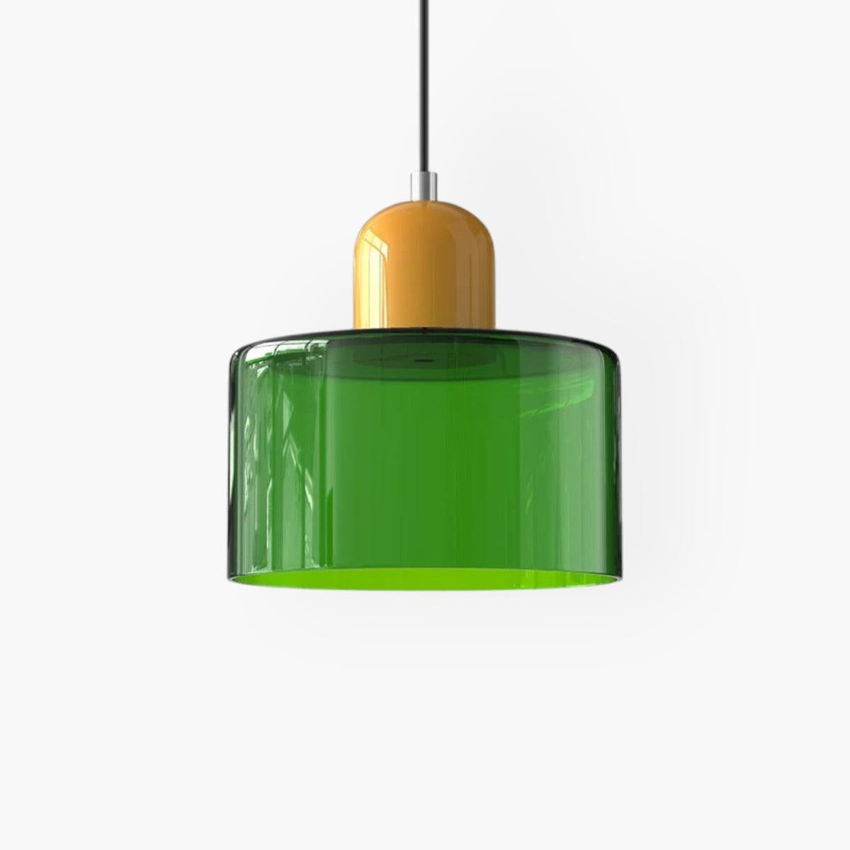 Modern Colored Glass Cylinder Pendant Light