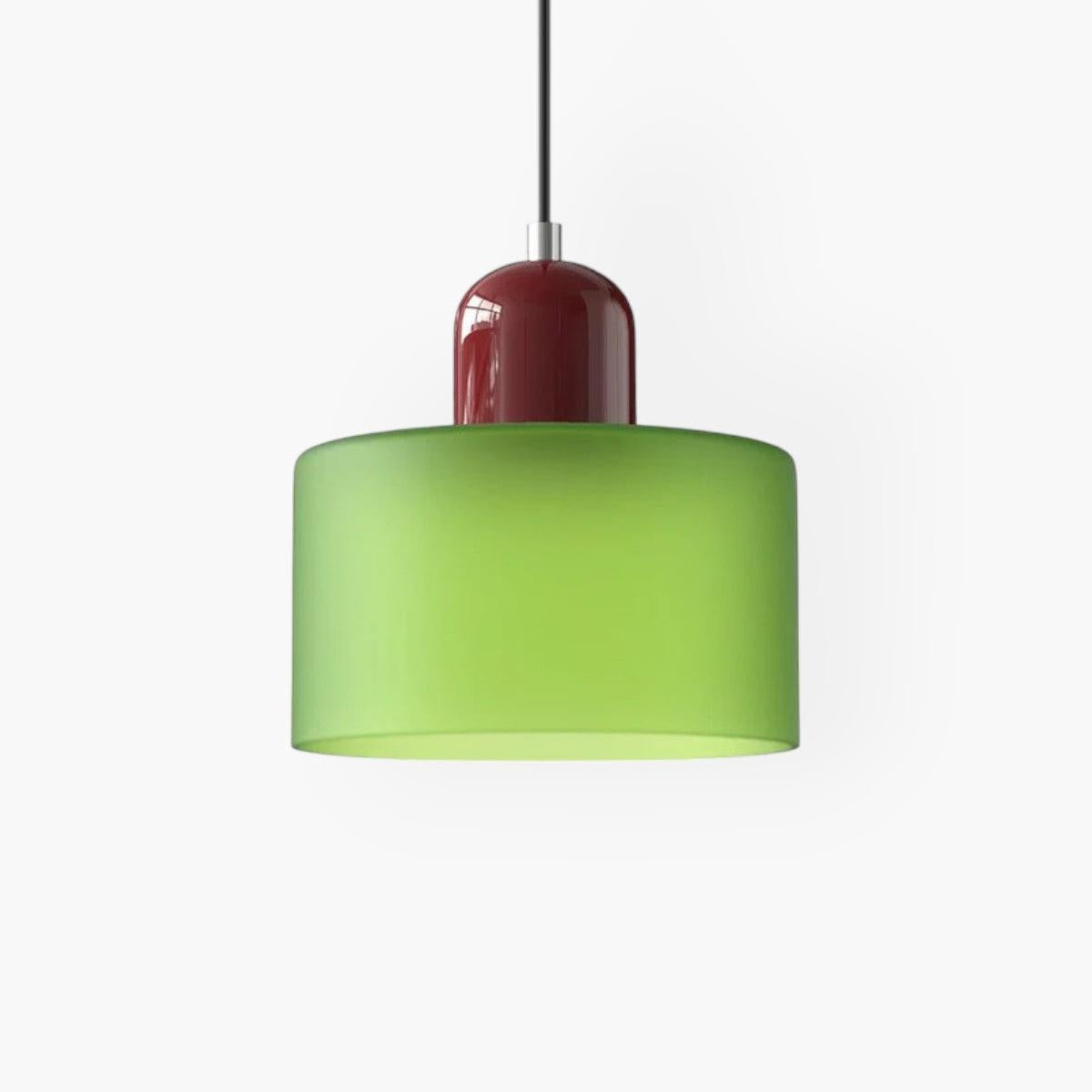 Modern Colored Glass Cylinder Pendant Light