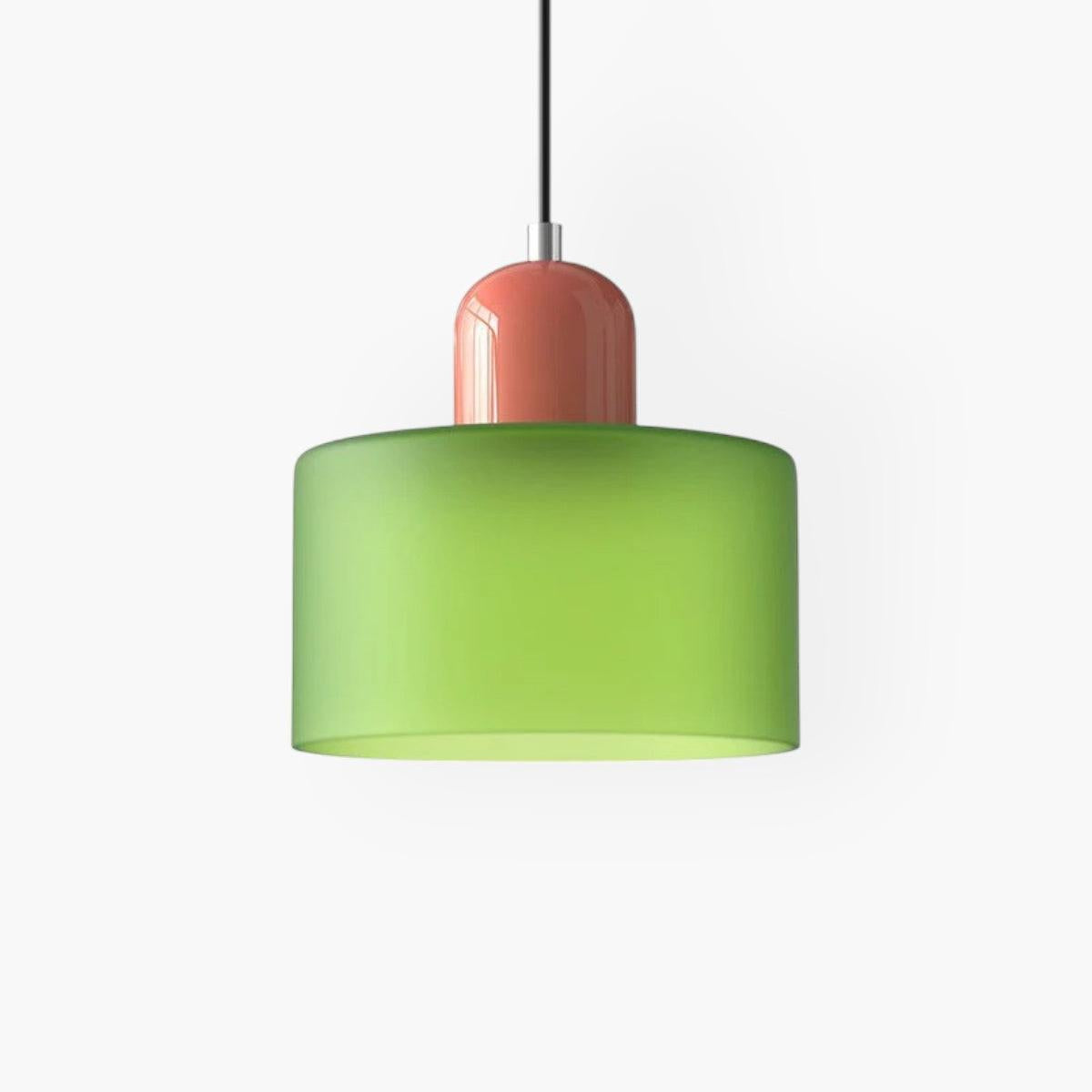 Modern Colored Glass Cylinder Pendant Light