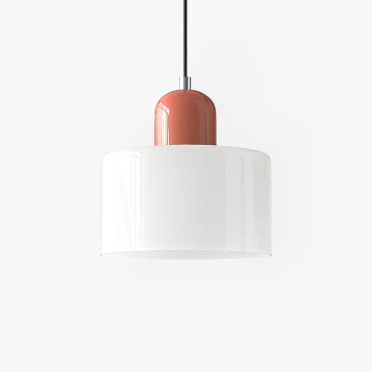 Modern Colored Glass Cylinder Pendant Light