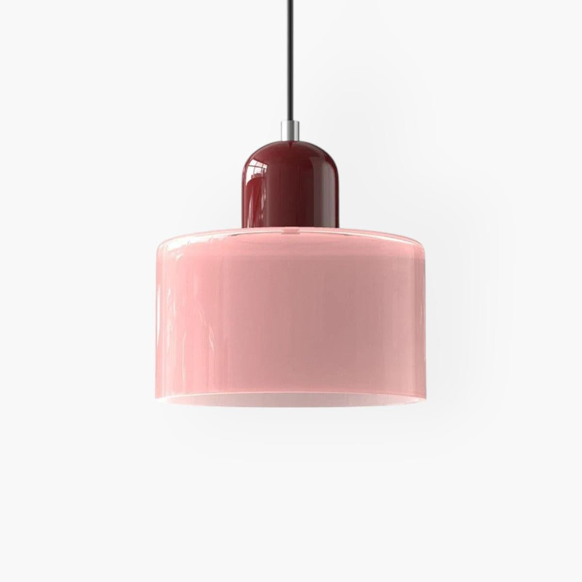 Modern Colored Glass Cylinder Pendant Light