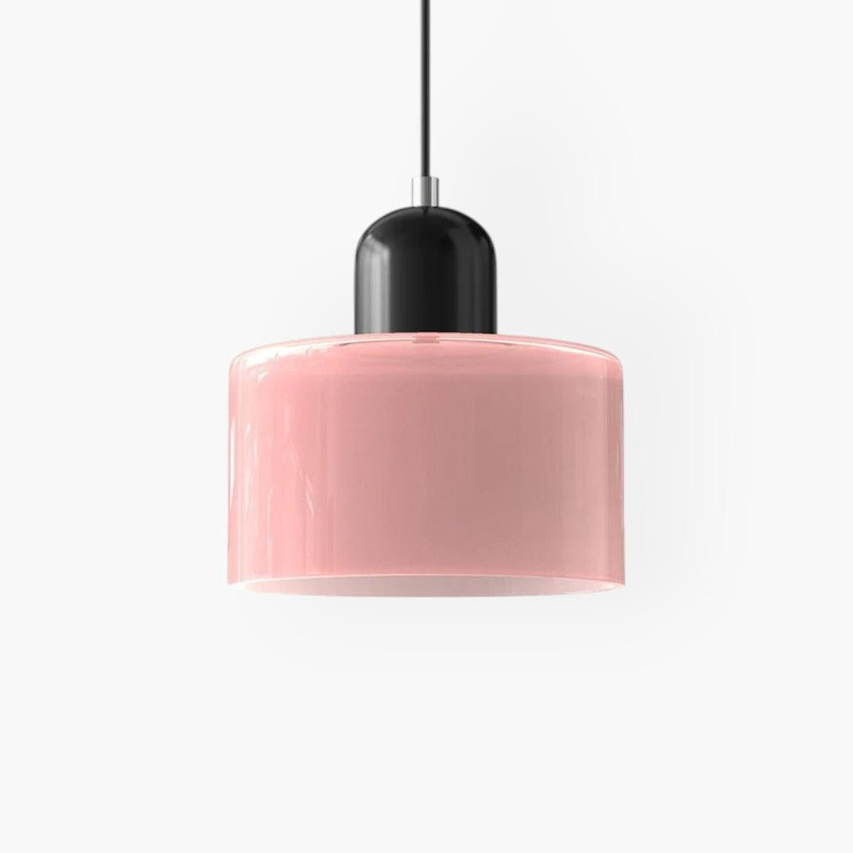 Modern Colored Glass Cylinder Pendant Light