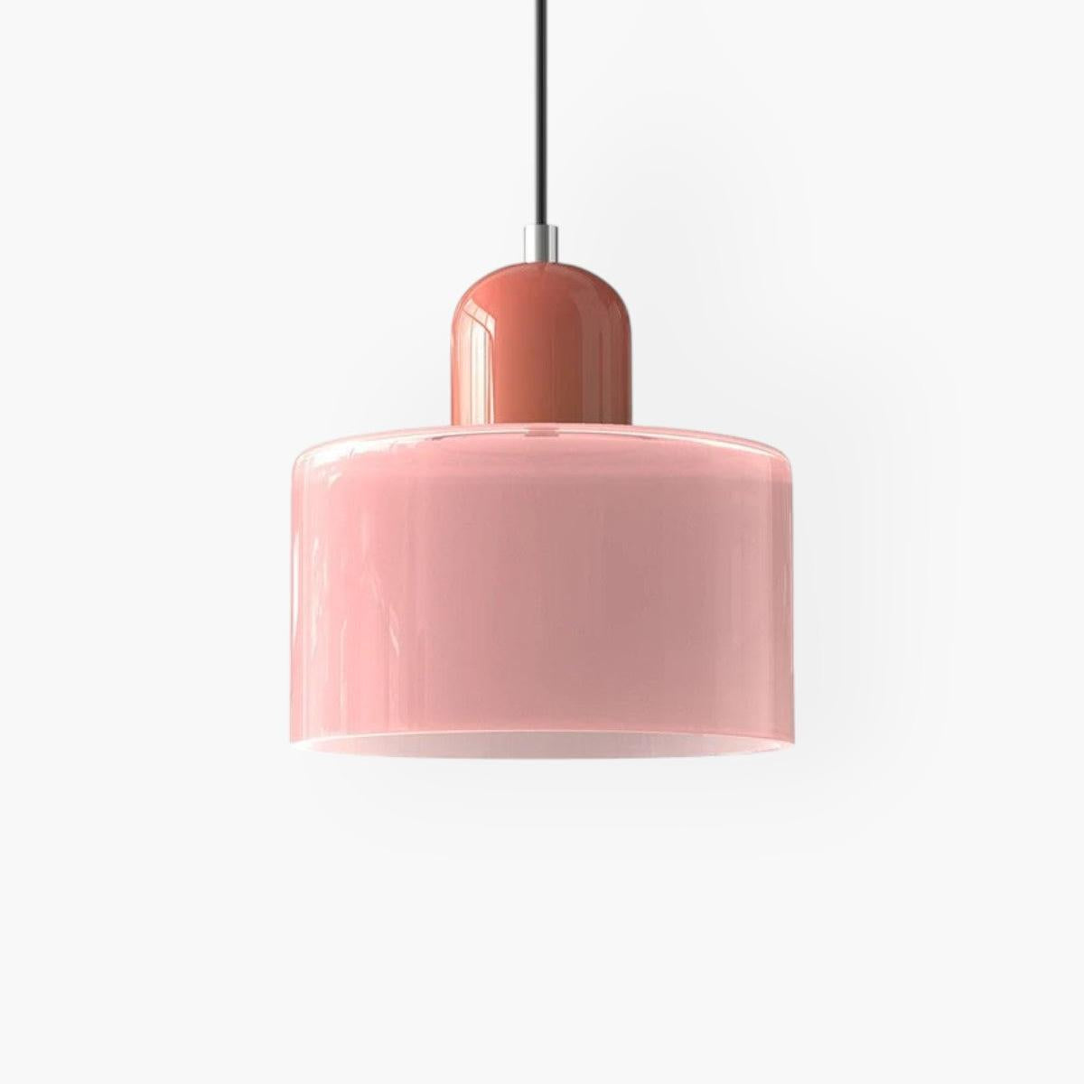 Modern Colored Glass Cylinder Pendant Light