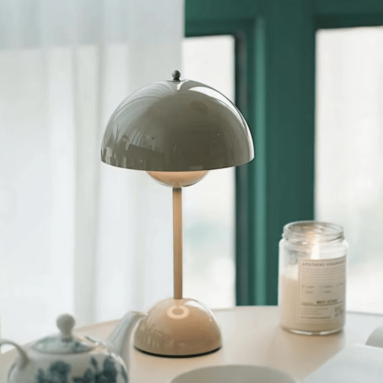 Modern Cordless Dome Table Lamp Warm LED Glow