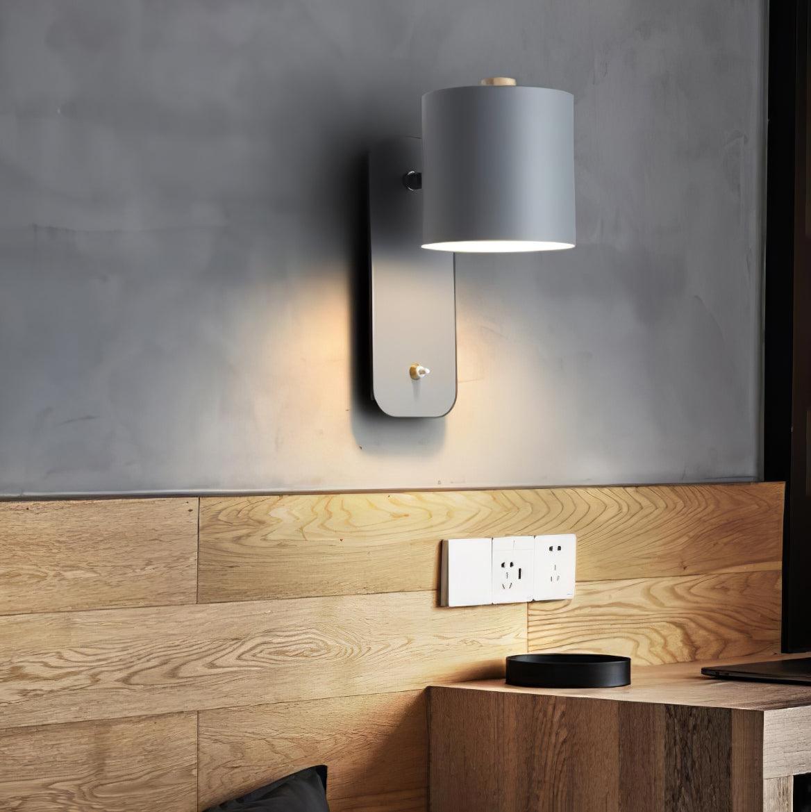 Modern Cylinder Wall Sconce with Rotary Shade