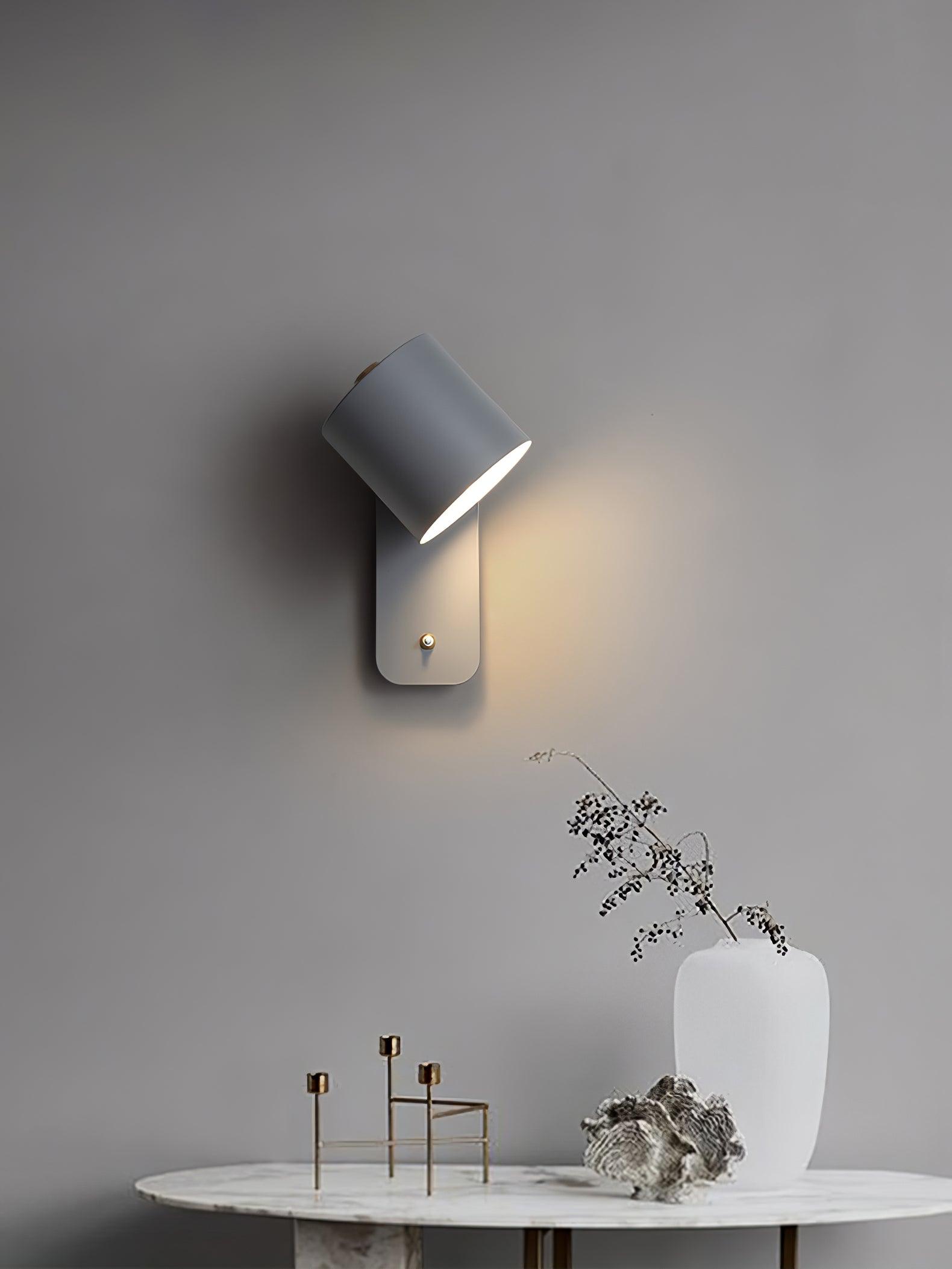 Modern Cylinder Wall Sconce with Rotary Shade