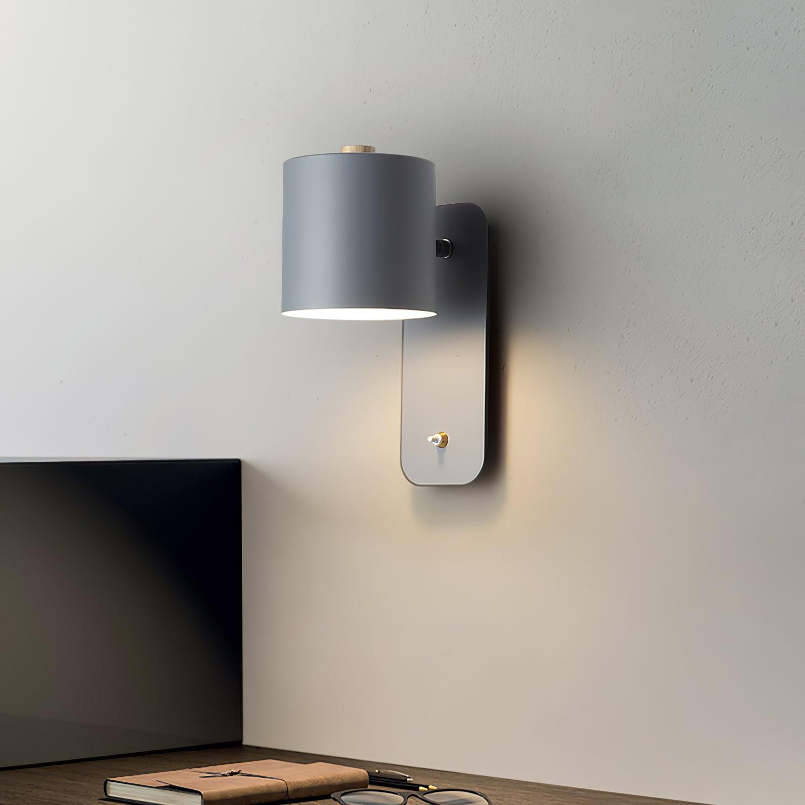 Modern Cylinder Wall Sconce with Rotary Shade