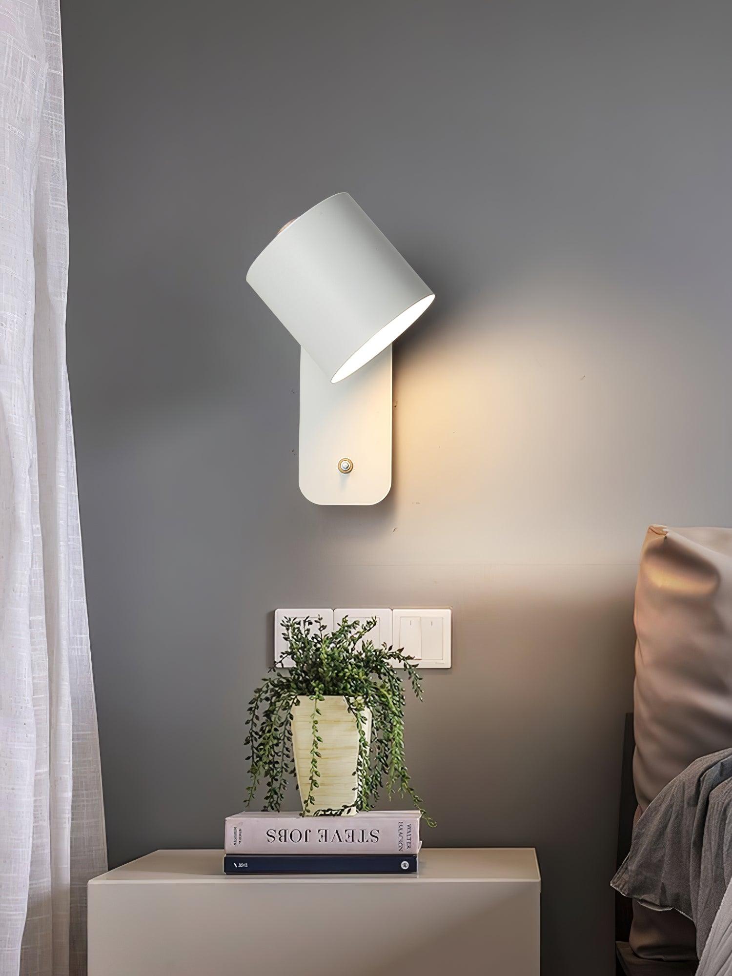 Modern Cylinder Wall Sconce with Rotary Shade