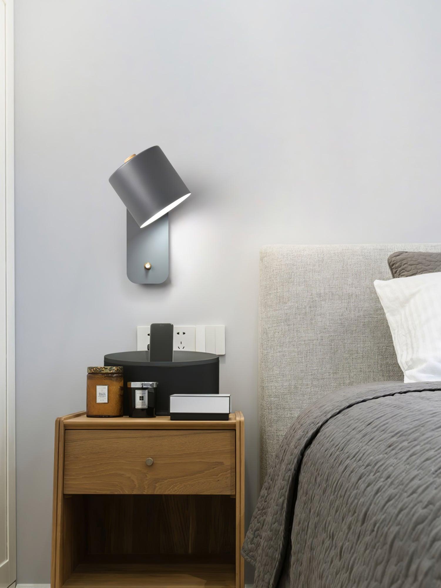 Modern Cylinder Wall Sconce with Rotary Shade