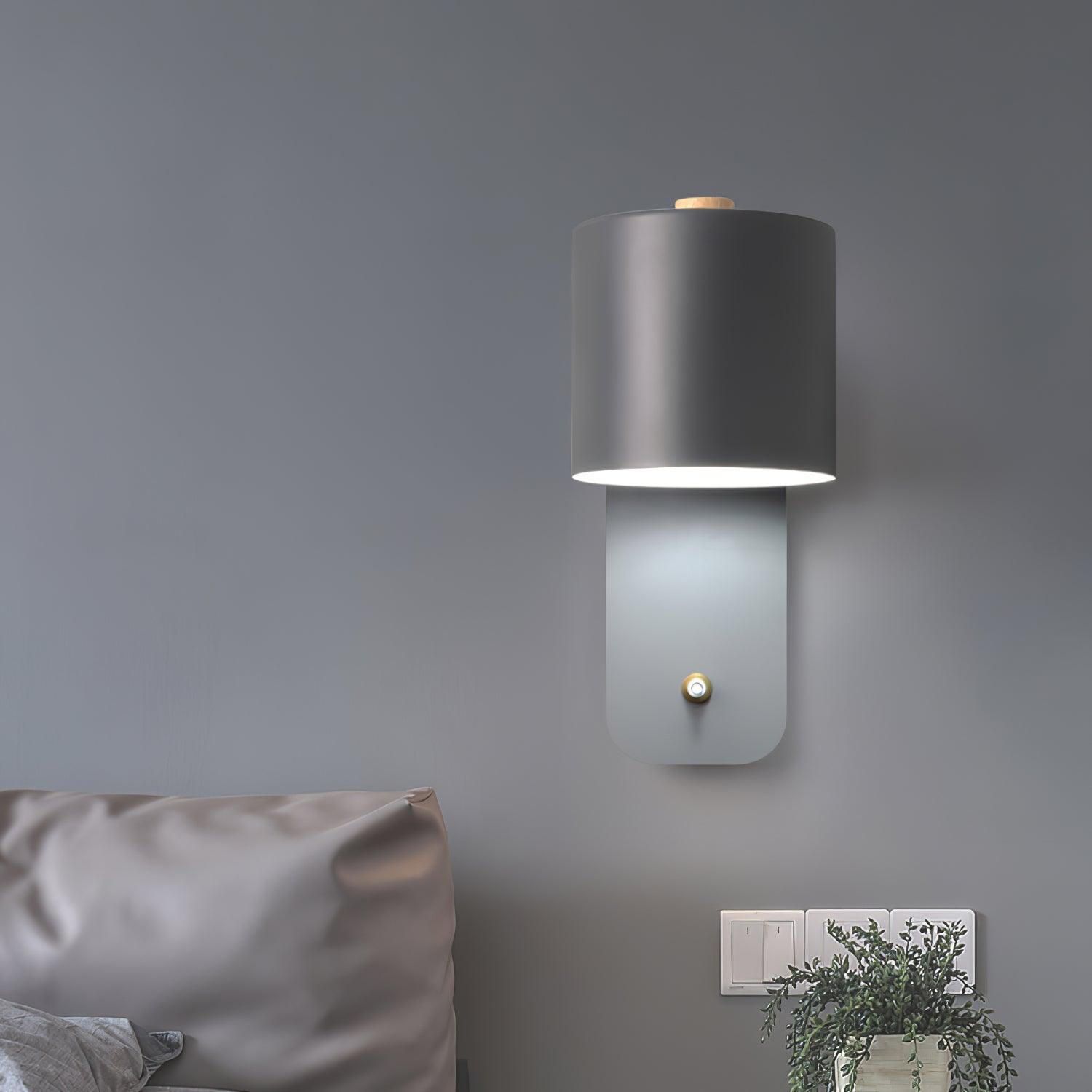 Modern Cylinder Wall Sconce with Rotary Shade