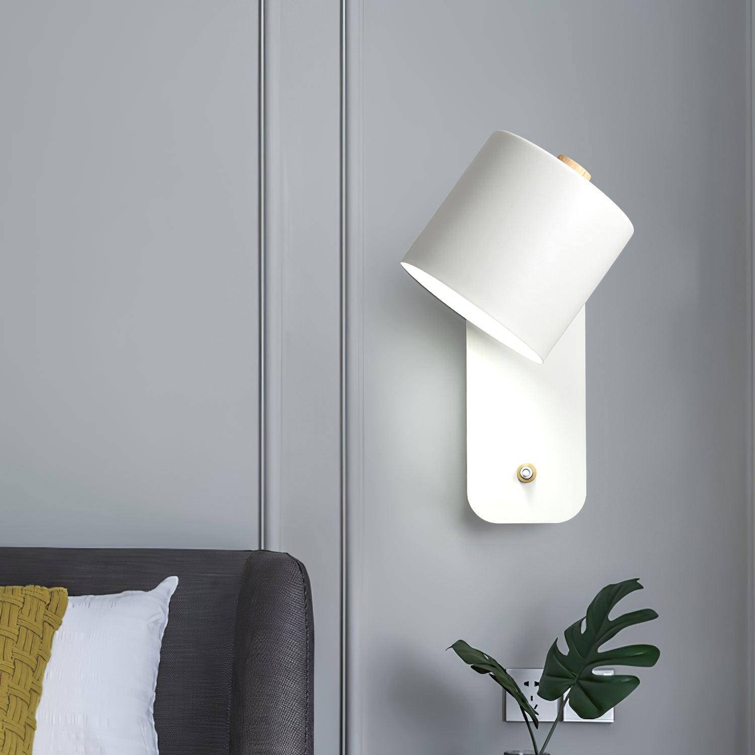 Modern Cylinder Wall Sconce with Rotary Shade