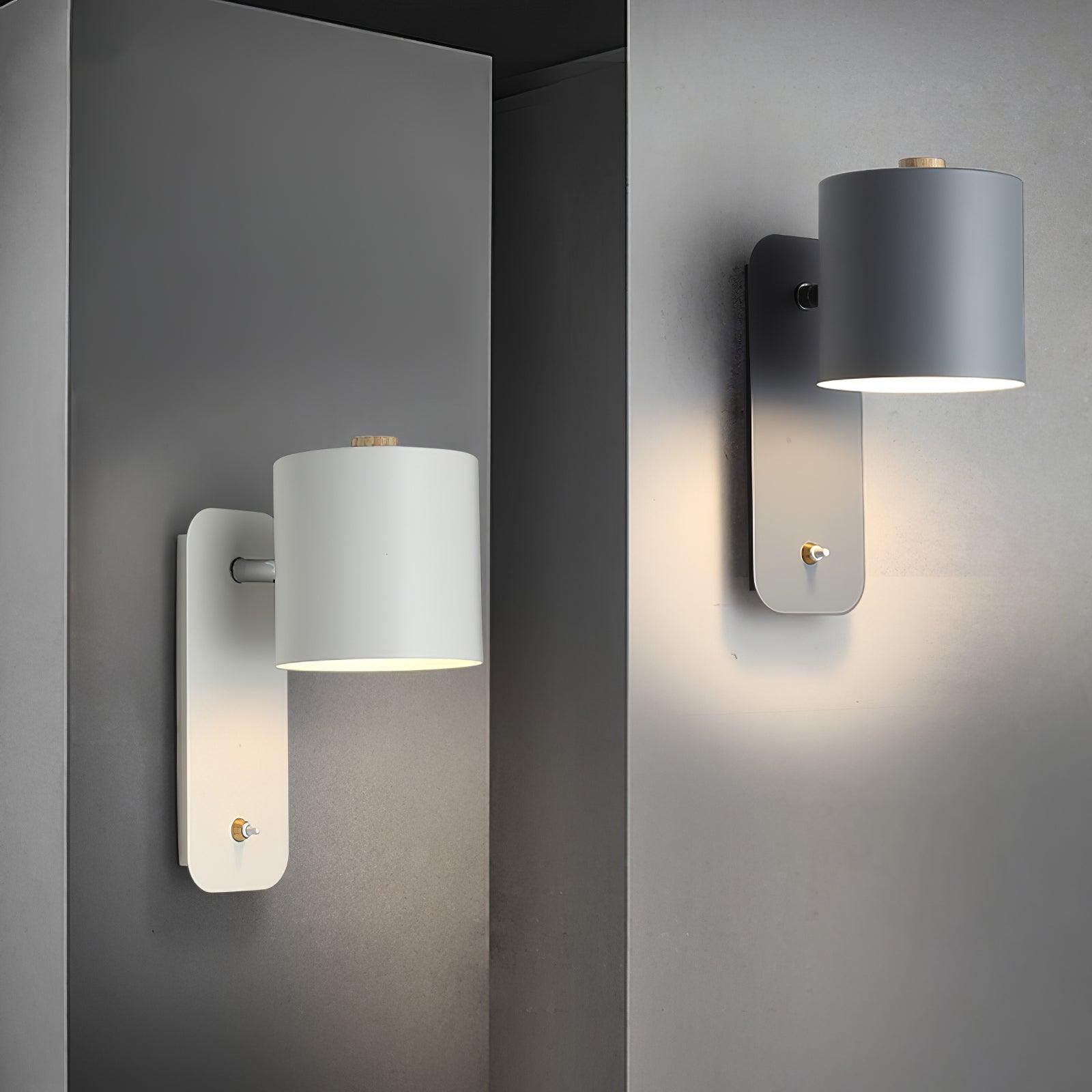 Modern Cylinder Wall Sconce with Rotary Shade