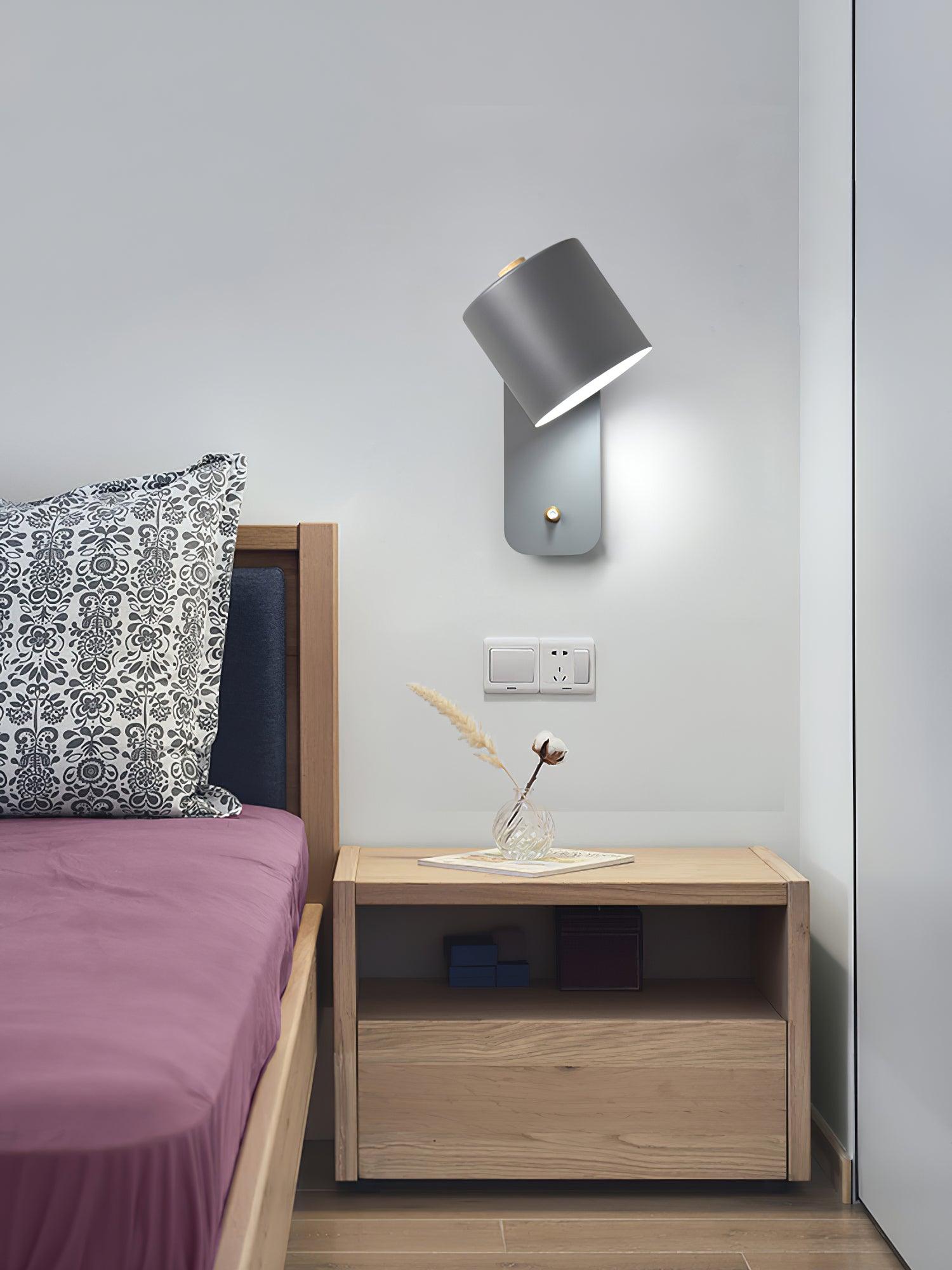 Modern Cylinder Wall Sconce with Rotary Shade