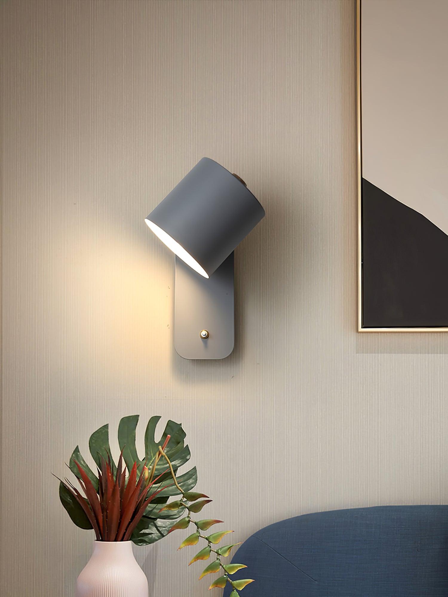 Modern Cylinder Wall Sconce with Rotary Shade
