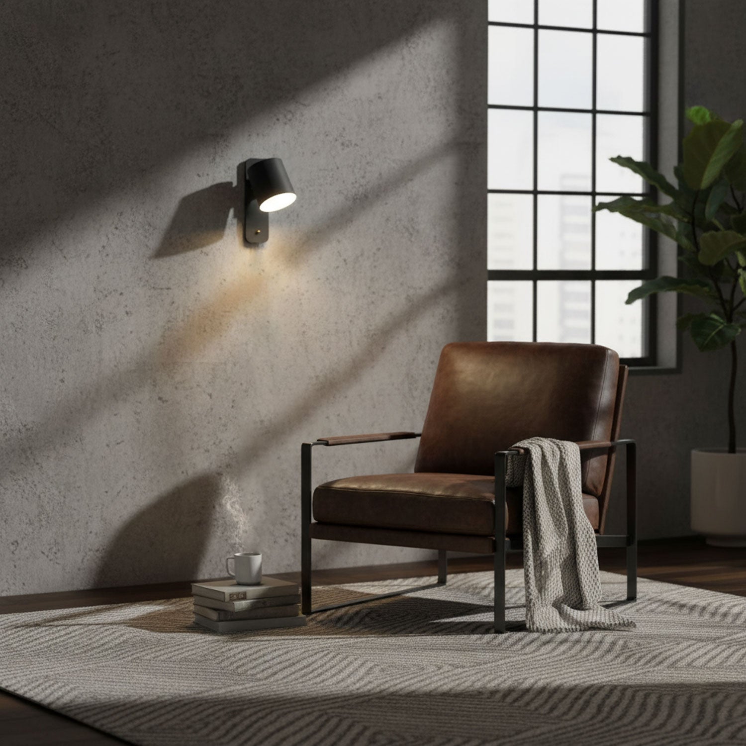 Modern Cylinder Wall Sconce with Rotary Shade