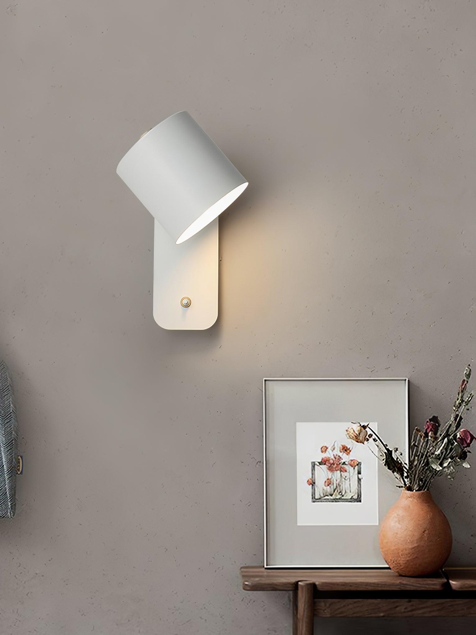 Modern Cylinder Wall Sconce with Rotary Shade