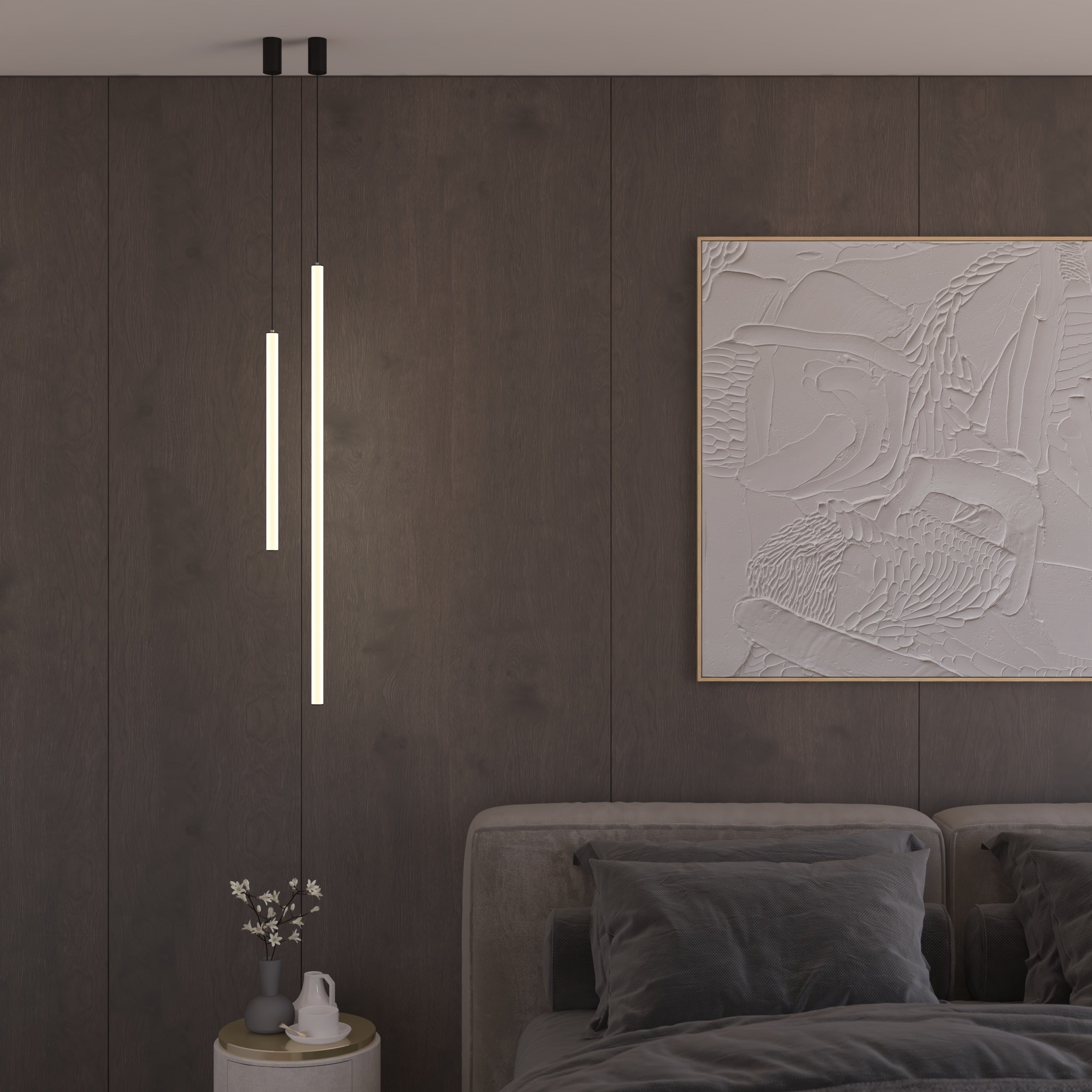 Modern LED Pendant Light with Hanging Rods