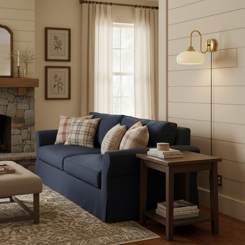 Modern Plug-In Wall Sconce with Glass Shade