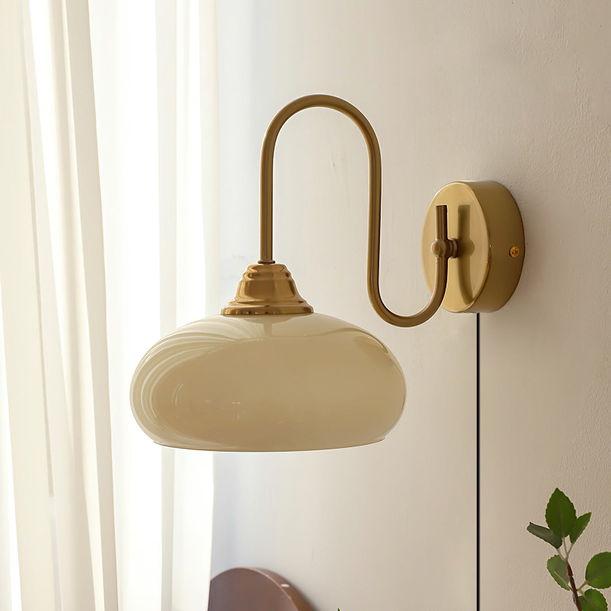 Modern Plug-In Wall Sconce with Glass Shade
