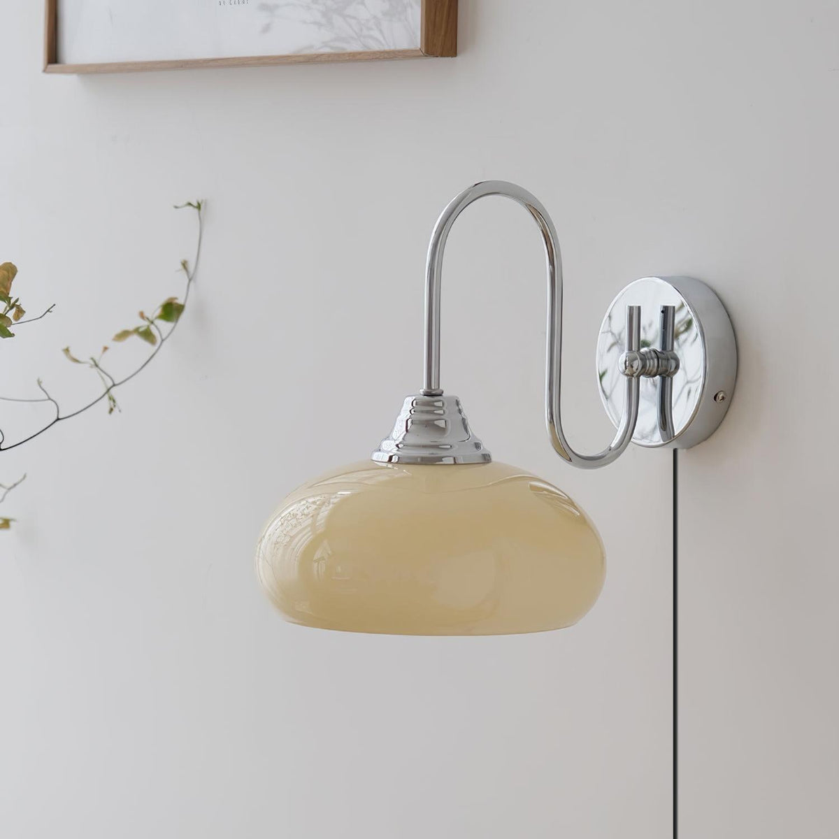 Modern Plug-In Wall Sconce with Glass Shade