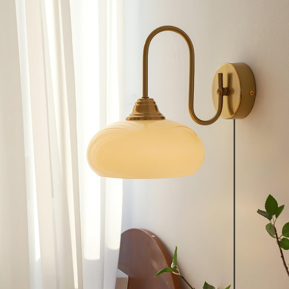 Modern Plug-In Wall Sconce with Glass Shade