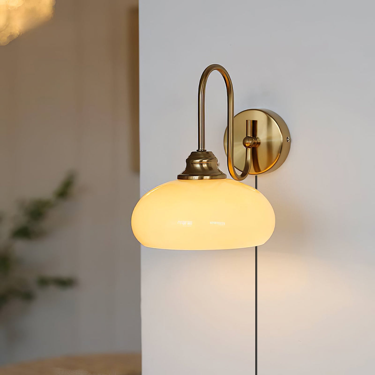 Modern Plug-In Wall Sconce with Glass Shade