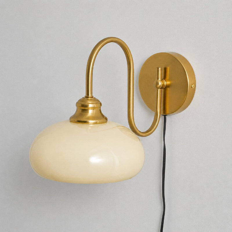 Modern Plug-In Wall Sconce with Glass Shade