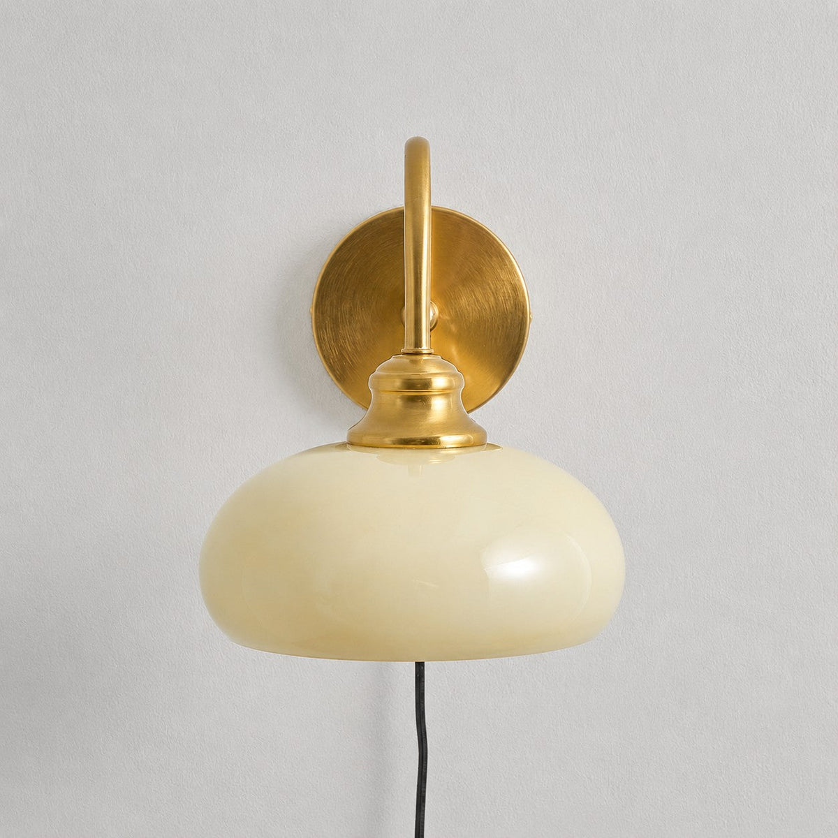 Modern Plug-In Wall Sconce with Glass Shade