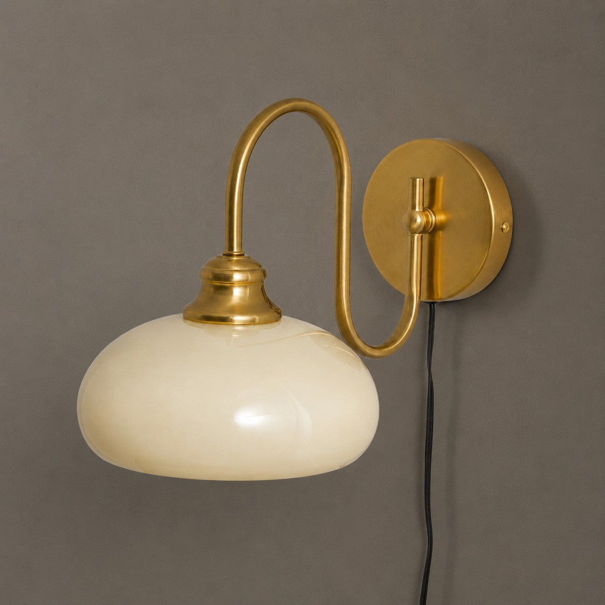 Modern Plug-In Wall Sconce with Glass Shade