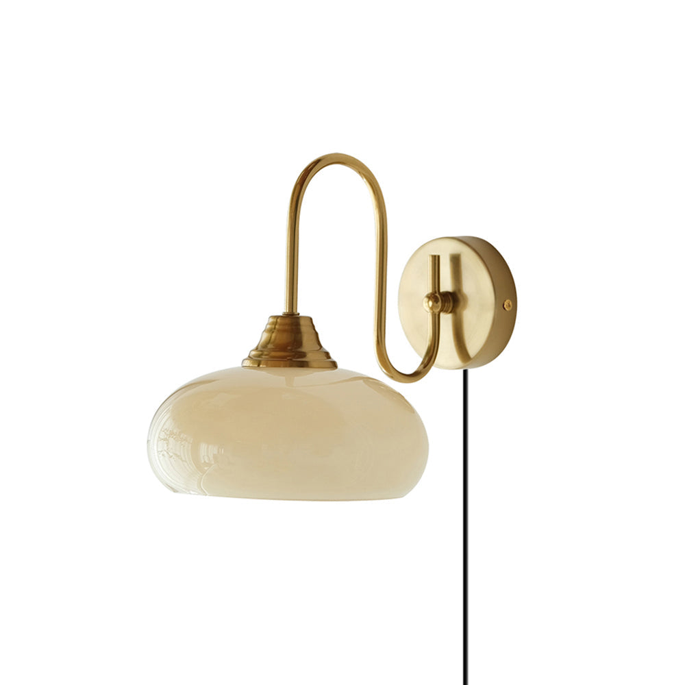 Modern Plug-In Wall Sconce with Glass Shade