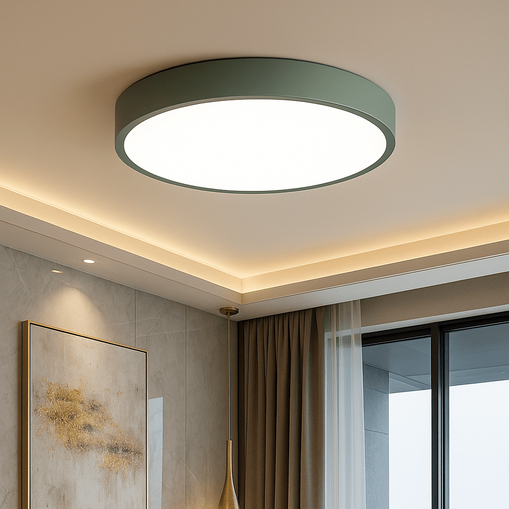 Modern Round LED Ceiling Light with Color Rim