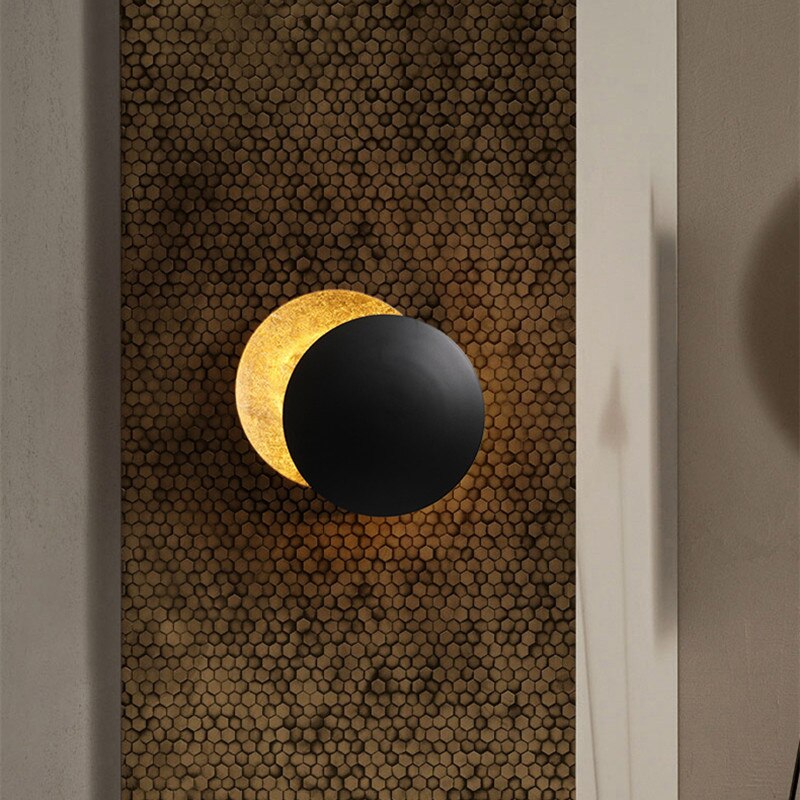 Modern Round LED Wall Light Eclipse Style