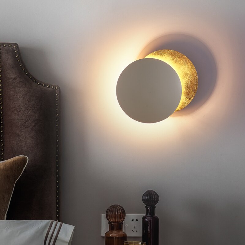 Modern Round LED Wall Light Eclipse Style