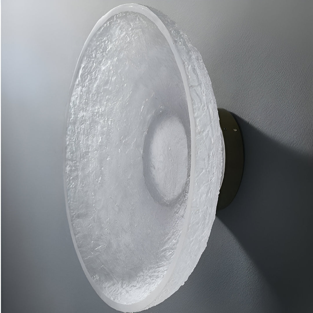 Modern Round Resin Wall Sconce with Halo Glow