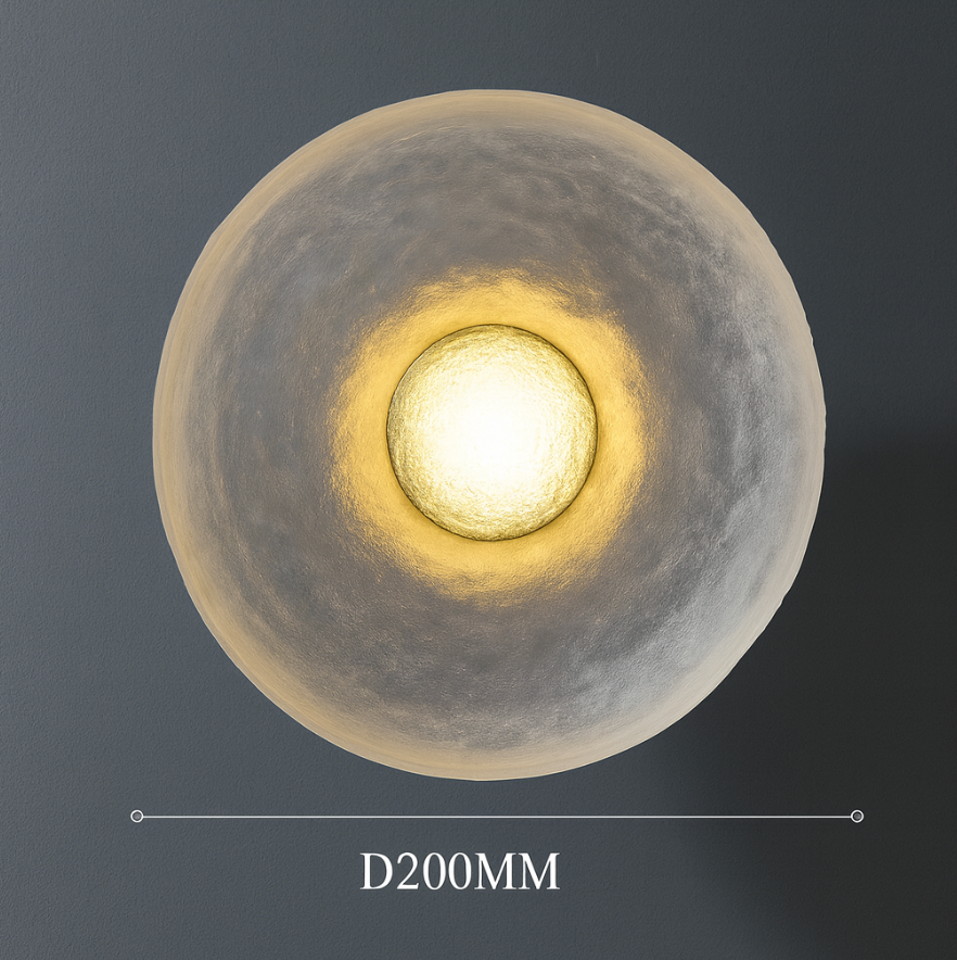 Modern Round Resin Wall Sconce with Halo Glow