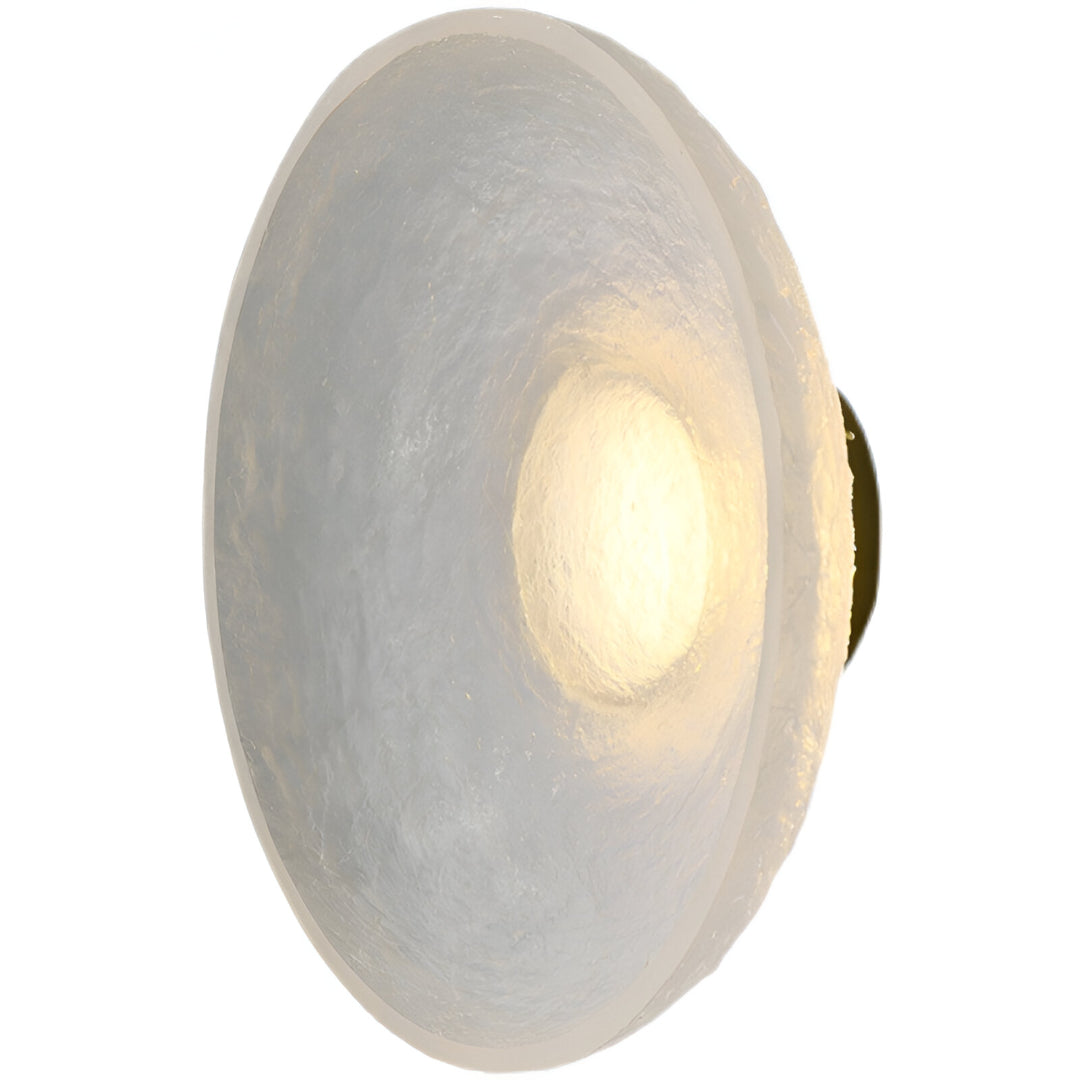 Modern Round Resin Wall Sconce with Halo Glow