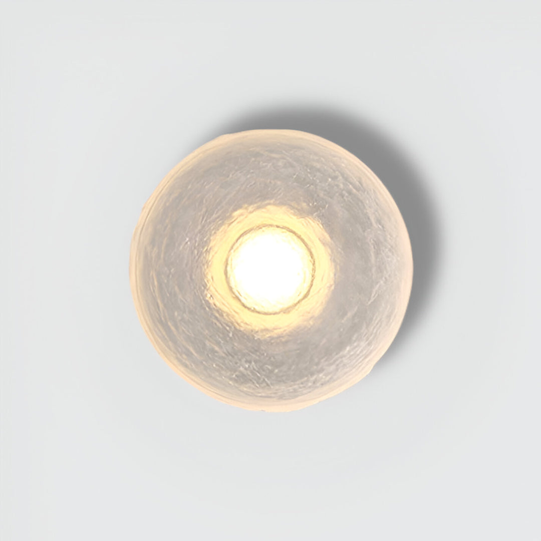 Modern Round Resin Wall Sconce with Halo Glow