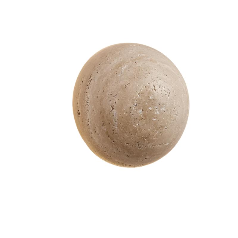 Modern Round Travertine Wall Sconce with LED